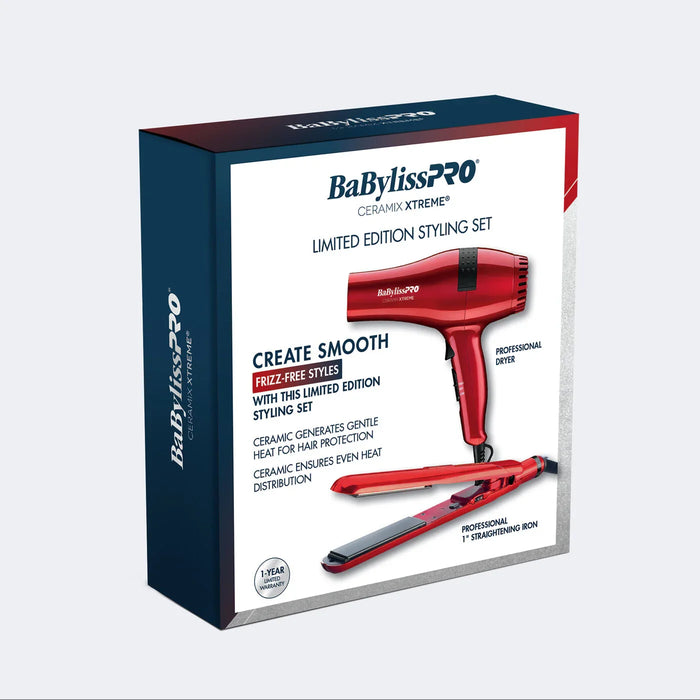 BaBylissPRO Ceramic Xtreme Dryer & 1" Straightening Iron Set