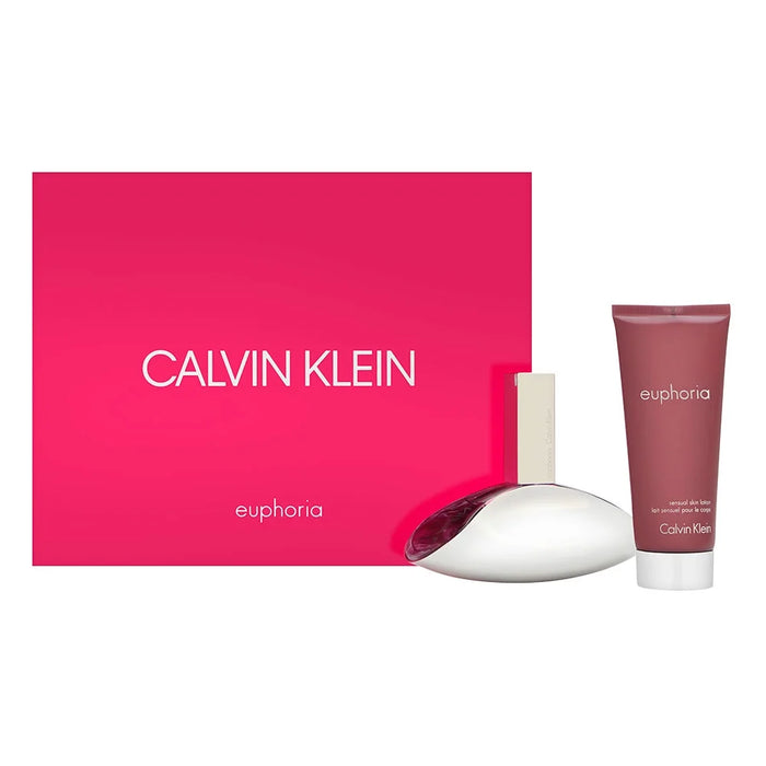 Euphoria de Calvin Klein pour femme - Coffret 2 pièces Spray EDP 1,7 oz, Lotion pour la peau sensuelle 3,4 oz