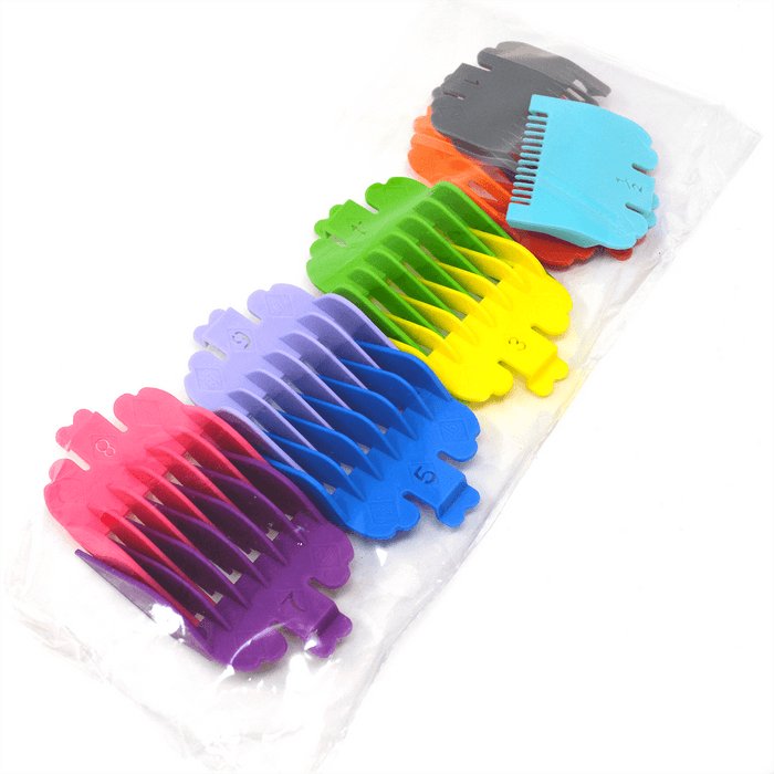 Juego de protectores para cortapelos coloridos codificados por colores (10 piezas)