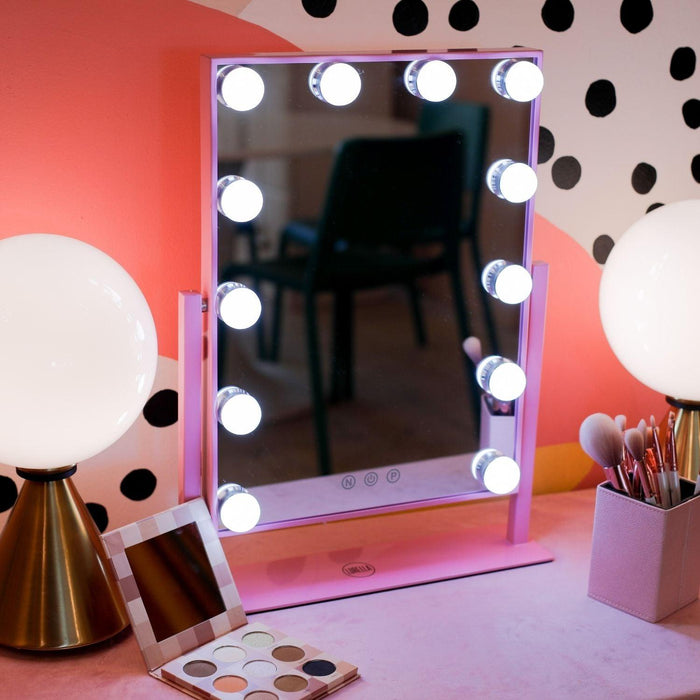 12 Bulb Vanity Mirror - Pink Berry - BarberSets