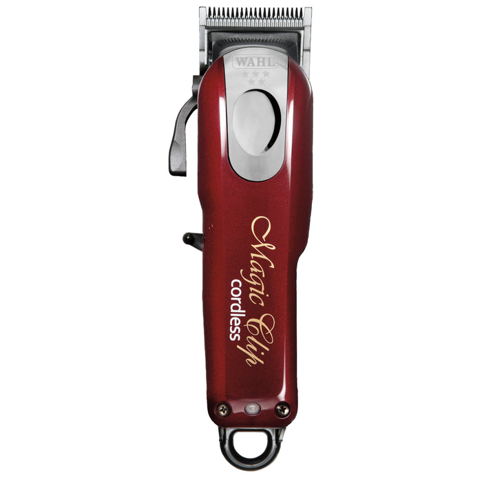 Wahl Professional Magic Clip Cordless Clipper - High-Performance Burgundy Edition for Precision Fades and Haircuts