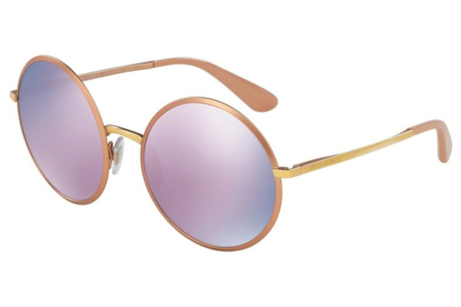 Dolce and Gabbana DG 2155 1294-5R - Matte Pink Gold-Dark Grey Pink by Dolce and Gabbana for Women - 56-20-140 mm Sunglasses