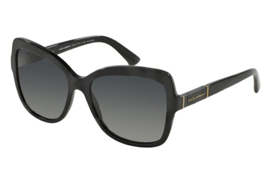 Dolce and Gabbana DG 4244 501-T3 - Black-Grey Gradient Polarized by Dolce and Gabbana for Women - 57-17-140 mm Sunglasses