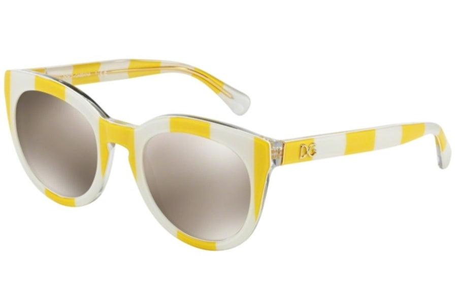 Dolce and Gabbana DG 4249 3025-5A - Jaune Blanc-Brun Clair Or de Dolce and Gabbana pour Femme - Lunettes de soleil 50-22-140 mm