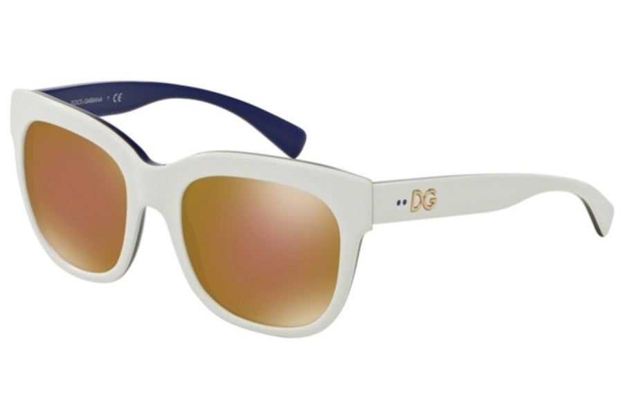 Dolce and Gabbana DG 4272 3005-F9 - Top Blanc-Or-Bleu de Dolce and Gabbana pour Femme - Lunettes de soleil 53-20-140 mm