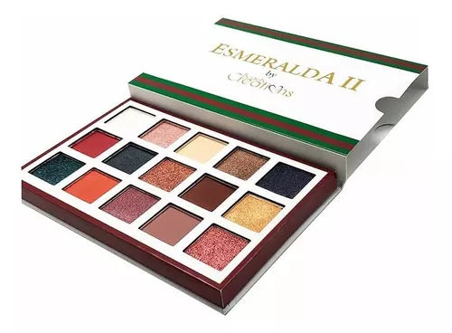 BEAUTY CREACIONES Paleta de sombras de ojos Esmeralda de 15 colores