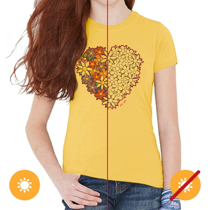 T-shirt ras du cou pour enfants - I Heart Flowers par DelSol pour enfants - T-shirt 1 pièce (YXS)