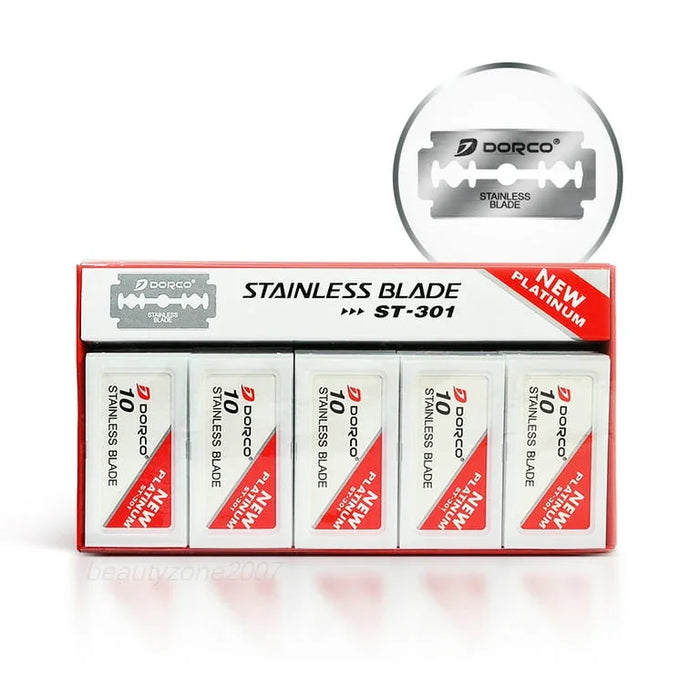 Dorco ST301 Platinum Extra Double Edge Razor Blade, 100 Blades