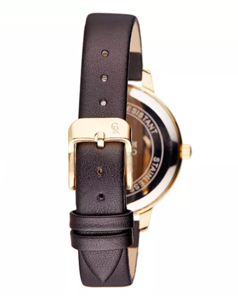 CRA017 La Animale - Gold/Black Leather Strap Watch by Charlotte Raffaelli for Women - 1 Pc Watch