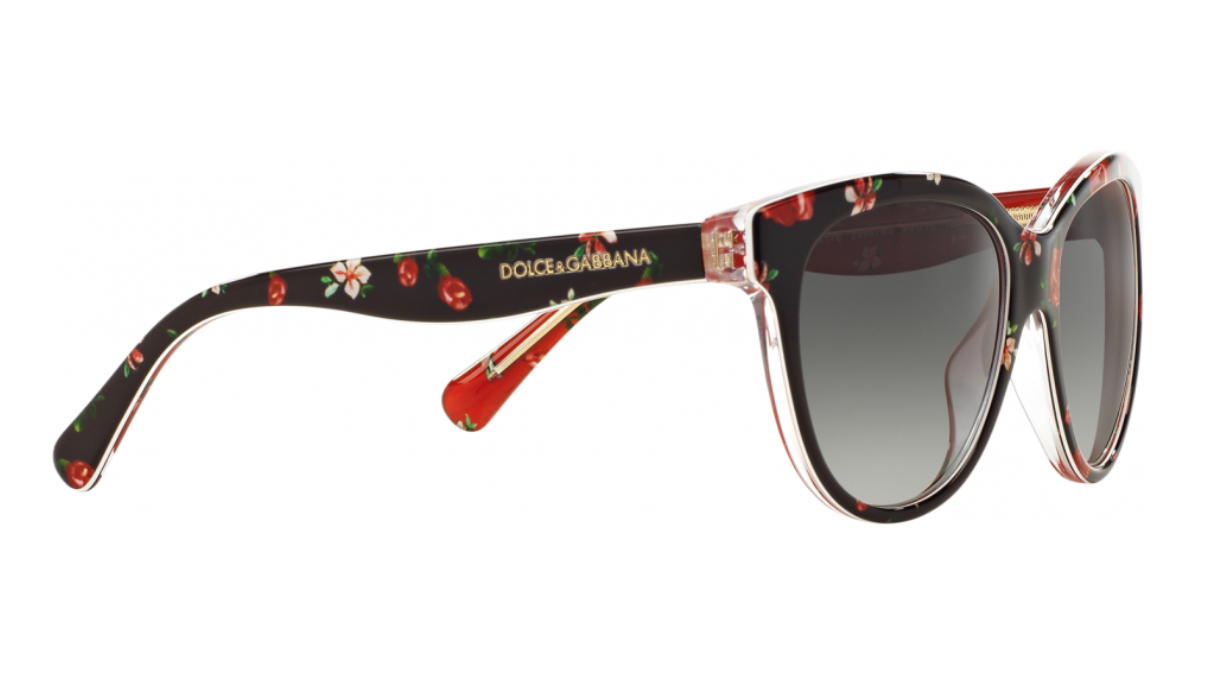 Dolce and Gabbana DG 4176 2986-8G - Rose Flowers ON Black-Grey Gradient by Dolce and Gabbana for Women - 49-15-125 mm Sunglasses