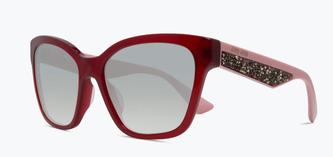 Miu Miu MU 06R TKW-5J0 - Opal Bordeaux-Grey by Miu Miu for Women - 57-18-140 mm Sunglasses