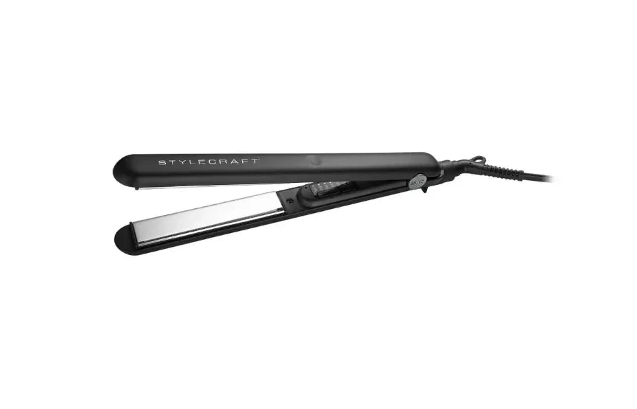 Stylecraft Stay Temp Flat Iron - Professional 1-Inch Flat Iron with Titanium Plates