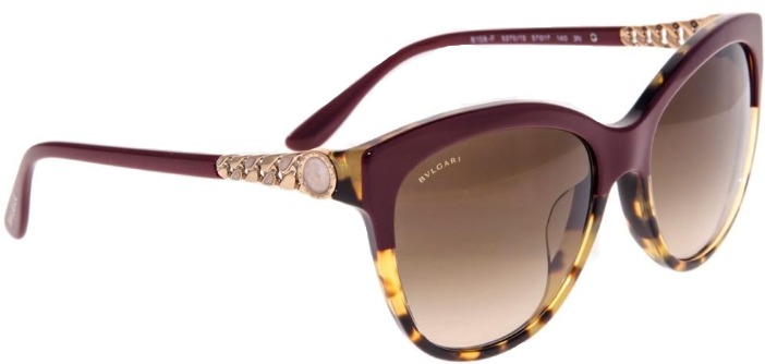 Bvlgari BV8158 5370-13 - Top Bordeaux On Havana-Brown Gradient by Bvlgari for Women - 57-17-140 mm Sunglasses