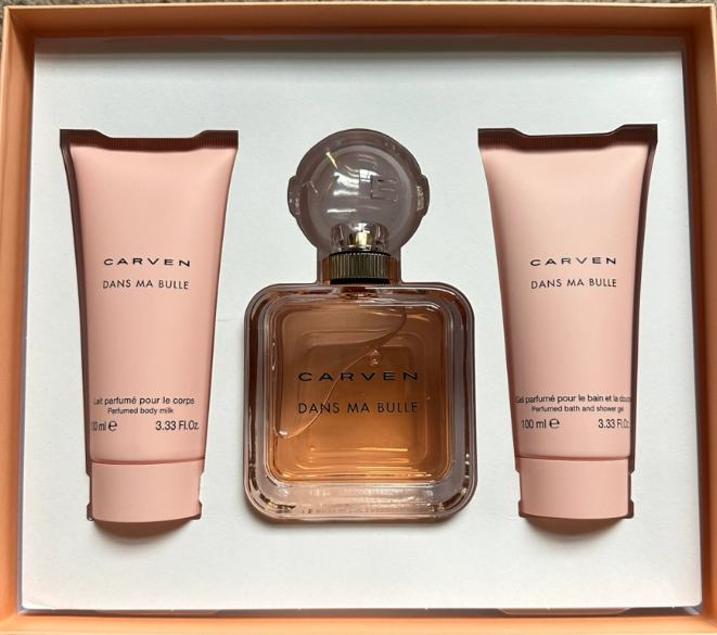 Dans Ma Bulle de Carven pour femme - Coffret 3 pièces Spray EDP 3,3 oz, Lait corporel 3,3 oz, Gel douche 3,3 oz