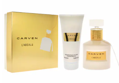 LAbsolu de Carven pour femme - Coffret 2 pièces Spray EDP 1,66 oz, Lait corporel parfumé 3,33 oz