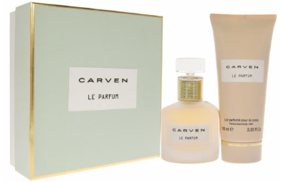 Le Parfum de Carven pour femme - Coffret 2 pièces Spray EDP 1,66 oz, Lait corporel parfumé 3,33 oz