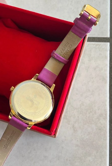 CRB014 La Basic - Gold/Purple Leather Strap Watch by Charlotte Raffaelli for Women - 1 Pc Watch