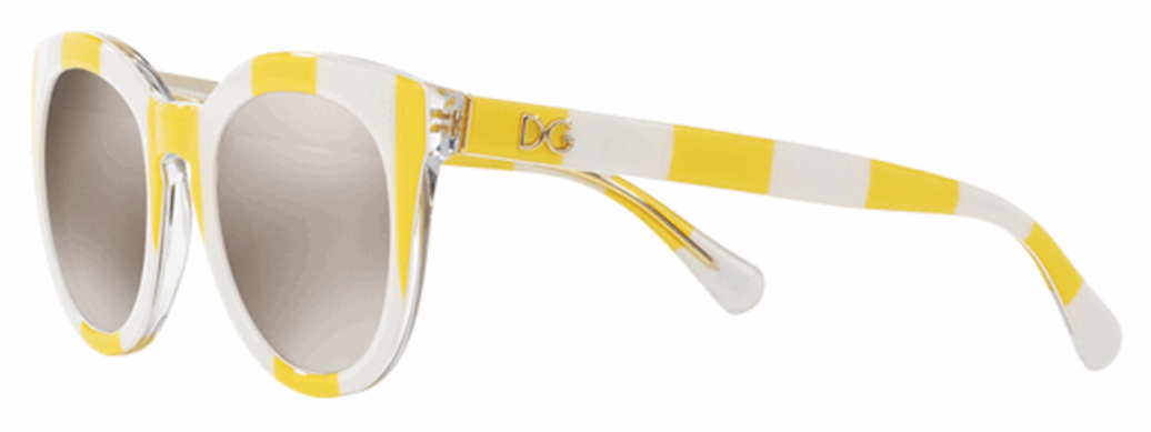 Dolce and Gabbana DG 4249 3025-5A - Jaune Blanc-Brun Clair Or de Dolce and Gabbana pour Femme - Lunettes de soleil 50-22-140 mm