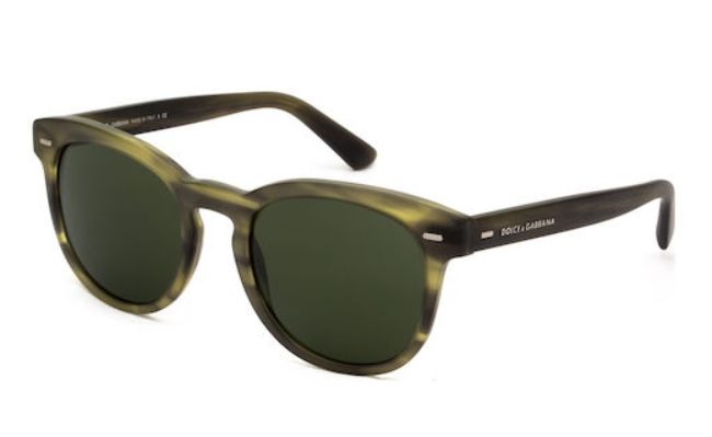 Dolce and Gabbana DG 4254 2965-71 - Matte Striped Olive Green-Grey Green by Dolce and Gabbana for Men - 51-20-145 mm Sunglasses