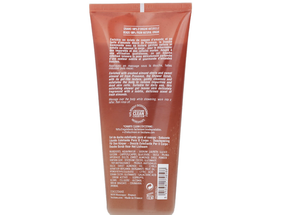 Almond Shower Scrub by LOccitane for Unisex - 6.7 oz Scrub