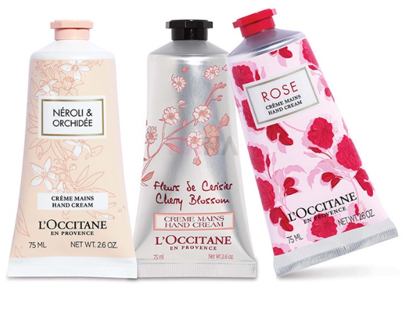 Pink Flowers Hand Cream Trio by LOccitane for Unisex - 3 x 2.6 oz Neroli and Orchidee Hand Cream, Rose Hand Cream, Cherry Blossom Hand Cream