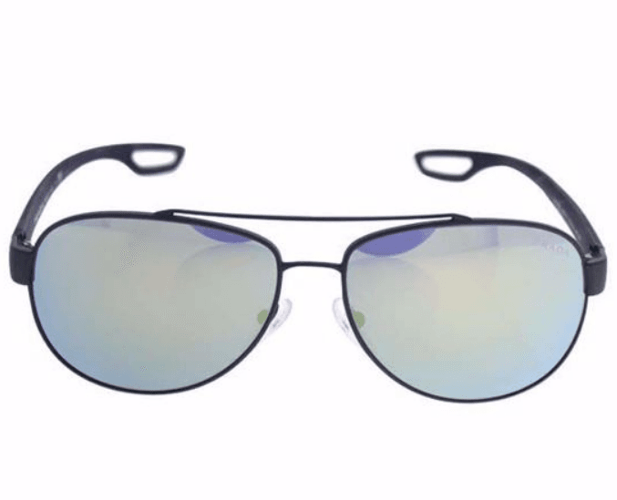 Prada SPS 55Q TIG-4J2 - Gris Caoutchouc-Emeraude Iridium par Prada pour Homme - 62-14-140 mm Lunettes de soleil