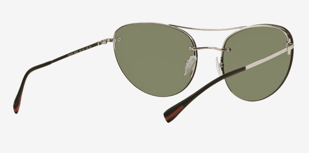 Prada SPS 51R 1BC-5K2 - Argent-Vert Argent par Prada pour Femme - Lunettes de soleil 59-18-135 mm