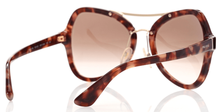 Prada SPR 18S 2AU-3D0 - Dégradé Marron-Marron de Prada pour Femme - Lunettes de soleil 55-20-135 mm