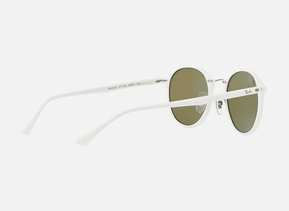 Ray Ban RB 4242 671-55 LightRay - White-Blue by Ray Ban for Unisex - 49-21-140 mm Sunglasses