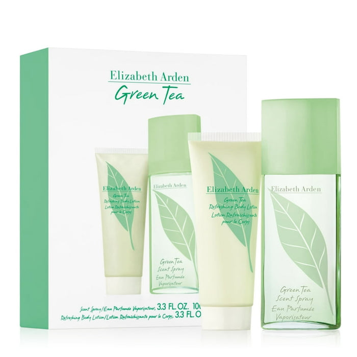 Green Tea by Elizabeth Arden for Women - 2 Pc Gift Set 3.3oz Scent Spray, 3.3oz Body Lotion