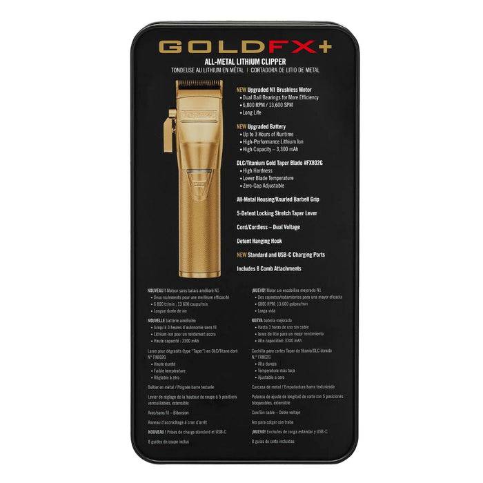 BabylissPRO GoldFX All-Metal Lithium Clipper – BB-FX870NG