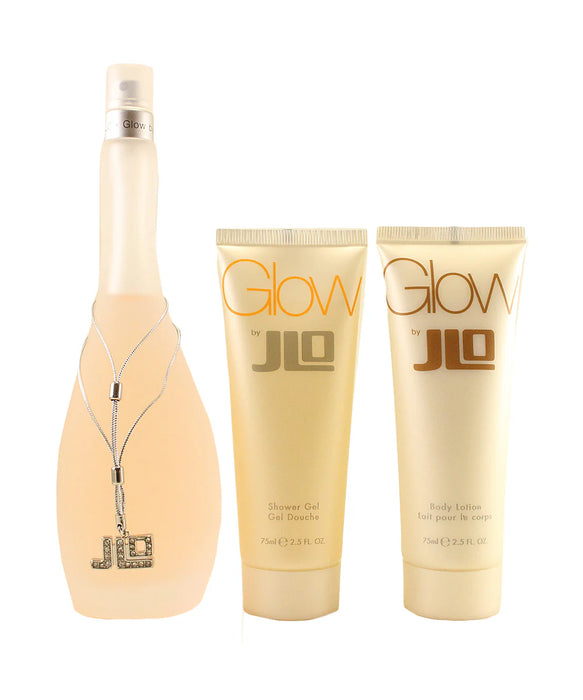 Glow by Jennifer Lopez for Women - 3 Pc Gift Set 3.4oz EDT Spray, 2.5oz Body Lotion, 2.5oz Shower Gel