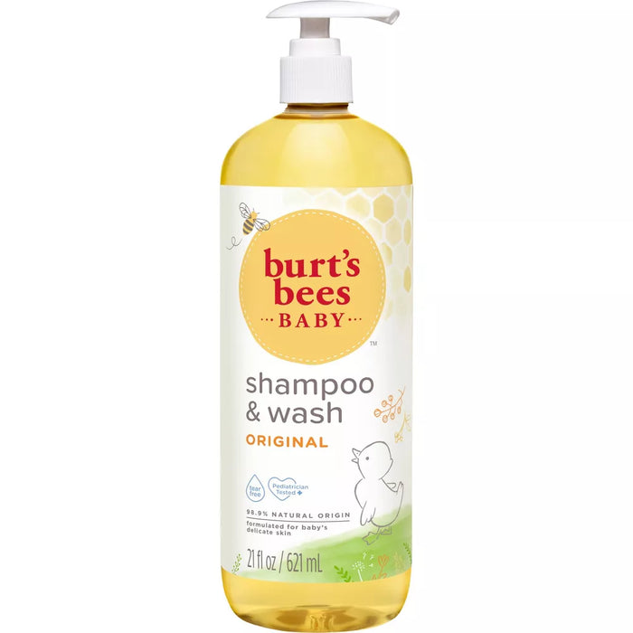 Baby Bee Shampoo and Wash Original by Burts Bees for Kids - 21 oz Shampoo and Body Wash - Pack of 6