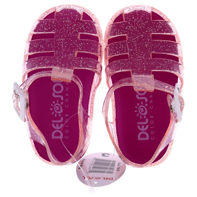 Chaussures Jellies Heart Sole Girl - 8 Rose par DelSol pour Enfants - 1 Paire de Chaussures