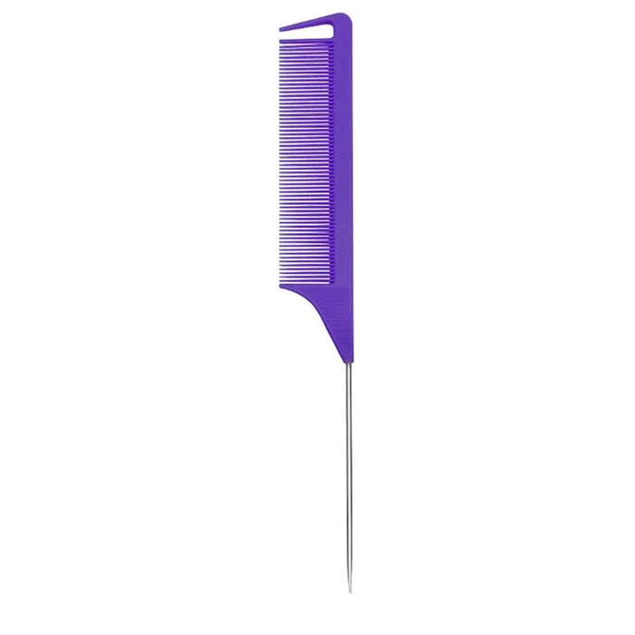 Fine-tooth Comb Metal Pin Anti-static Hair Style Rat Tail Comb