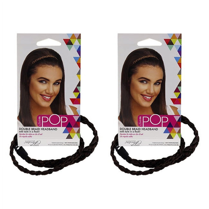 Pop Double Braid Headband - R6 Dark Chocolate by Hairdo for Women - 1 Pc Hair Band