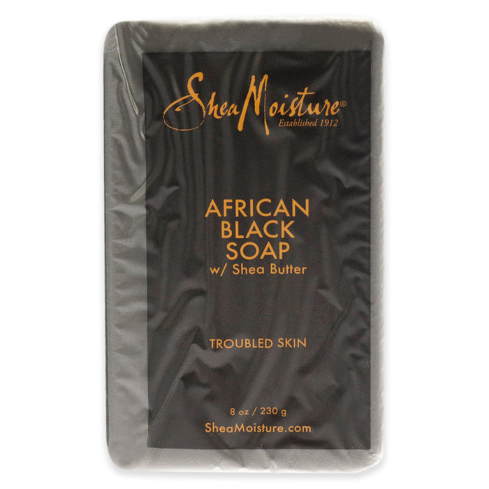 Savon noir africain peau troublée par Shea Moisture pour unisexe - Savon en barre de 8 oz