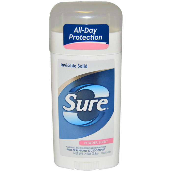 Desodorante antitranspirante sólido invisible - Fresco y fresco de Sure para unisex - Desodorante en barra de 2,6 oz
