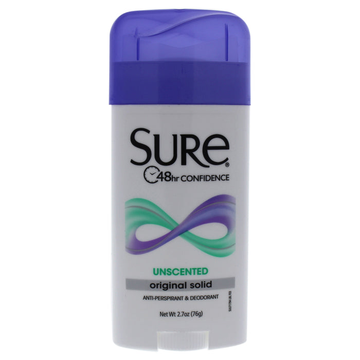 Déodorant anti-transpirant solide original - Non parfumé par Sure pour unisexe - Stick déodorant 2,7 oz