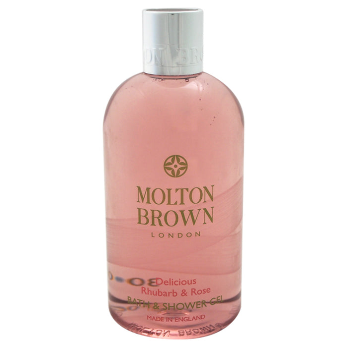 Delicioso gel de baño y ducha de ruibarbo y rosas de Molton Brown para mujeres - Gel de baño y ducha de 10 oz