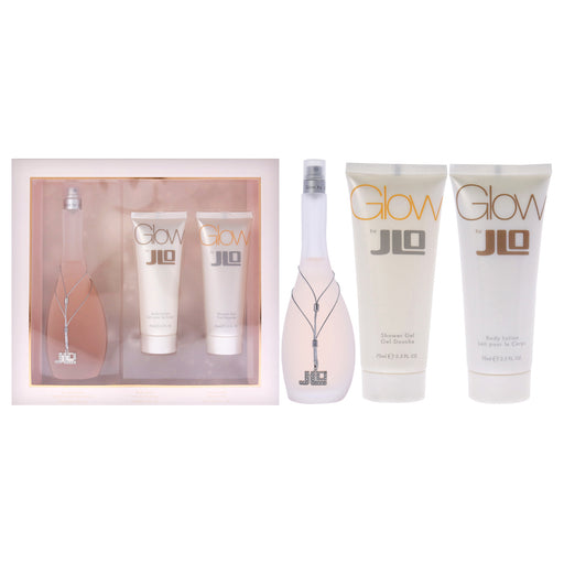 Glow by Jennifer Lopez for Women - 3 Pc Gift Set 3.4oz EDT Spray, 2.5oz Body Lotion, 2.5oz Shower Gel