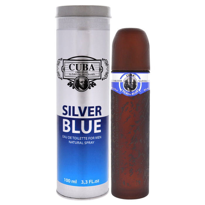 Cuba Silver Blue de Cuba para hombres - Spray EDT de 3.3 oz