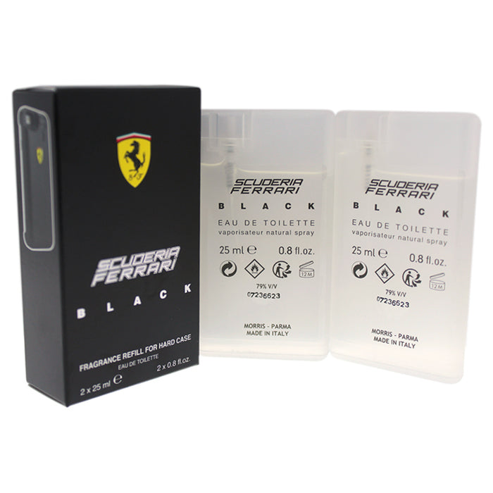 Recambio de fragancia Ferrari Black para estuche rígido de Ferrari para hombres - 2 spray EDT de 0,8 oz (recambio)