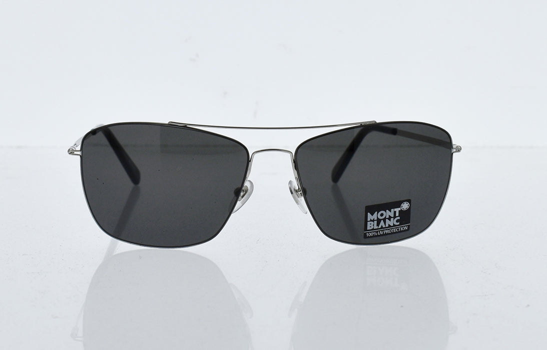 Mont Blanc MB594S 16A - Shiny Palladium-Smoke by Mont Blanc for Men - 59-15-145 mm Sunglasses