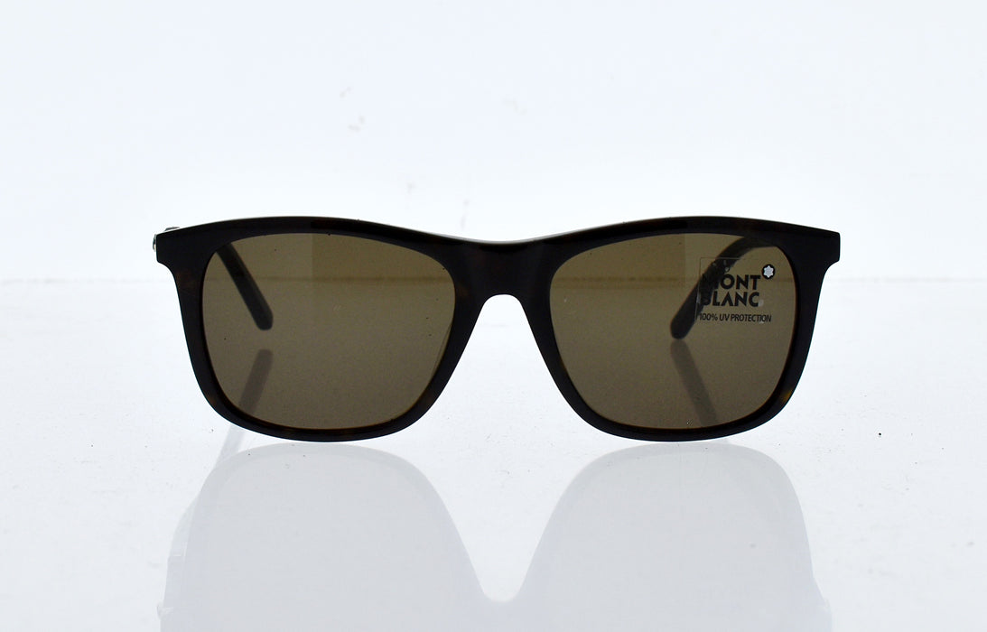 Mont Blanc MB606S 52E - Dark Havana-Brown by Mont Blanc for Men - 54-18-145 mm Sunglasses
