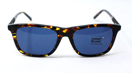 Mont Blanc MB606S 55V - Coloured Havana-Blue by Mont Blanc for Men - 54-18-145 mm Sunglasses
