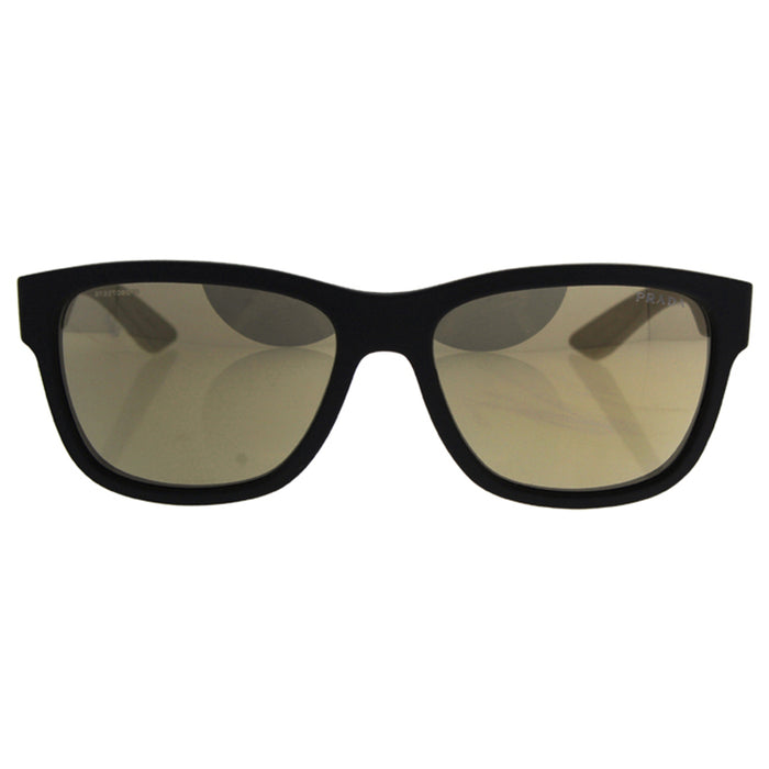 Prada SPS 03Q DG0-1C0 - Black Rubber-Light Brown Gold by Prada for Men - 57-17-145 mm Sunglasses