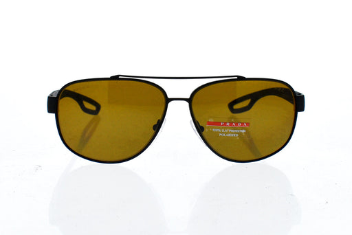 Prada SPS 58Q DG0-5Y1 - Black Rubber-Brown Polarized by Prada for Men - 60-12-140 mm Sunglasses
