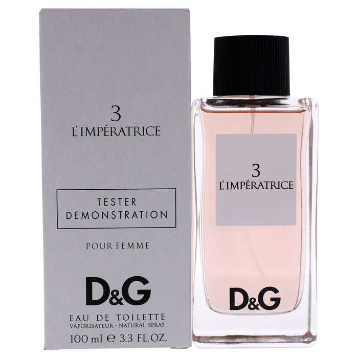 D and G LImperatrice 3 de Dolce et Gabbana pour unisexe - Spray EDT de 3,3 oz (testeur)