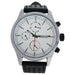 AG0308-01 Silver/Black Leather Strap Watch by Antoneli for Men - 1 Pc Watch